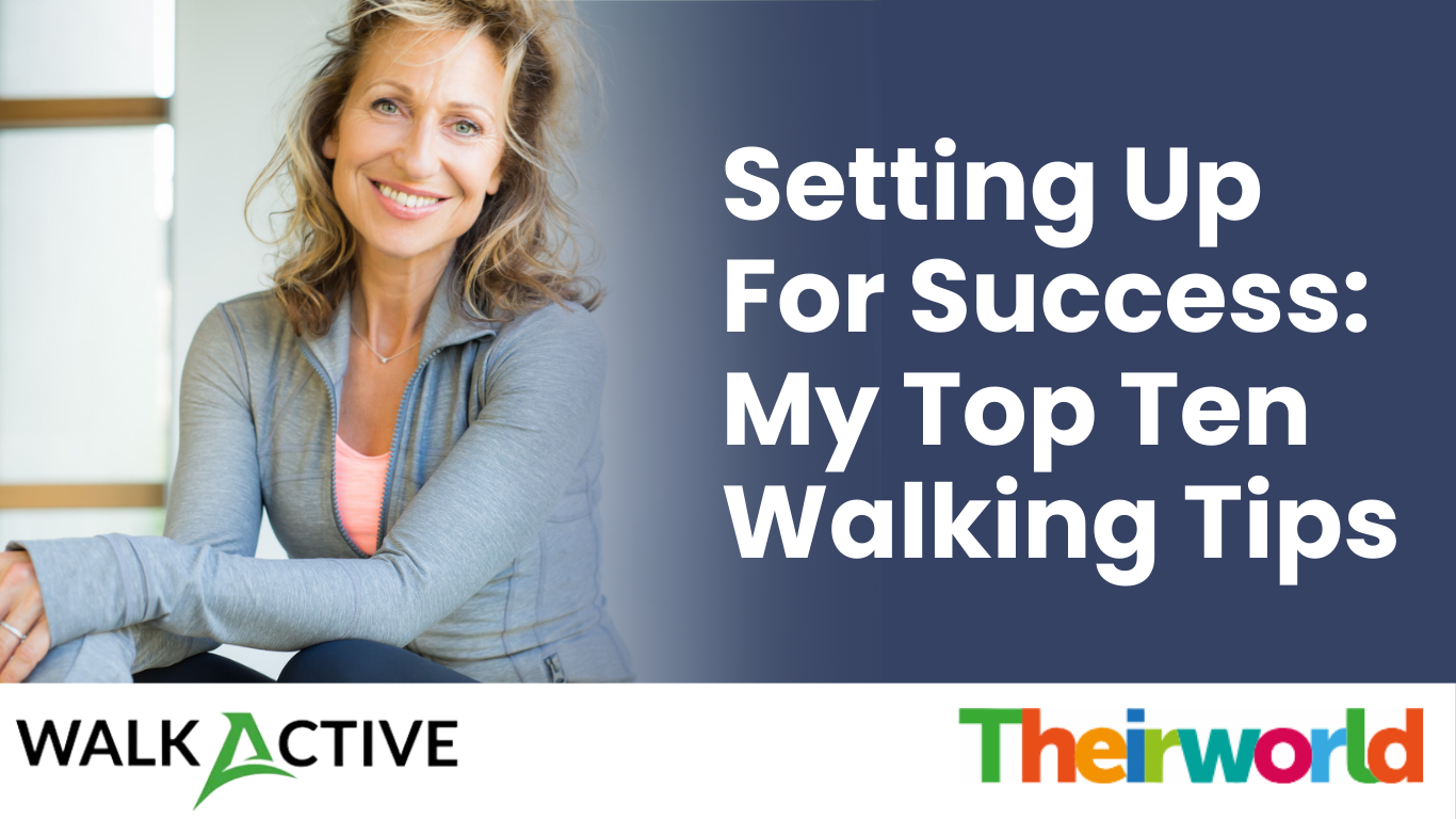 Setting Up For Success: Joanna Hall's Top Ten Walking Tips Joanna Hall beside text